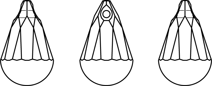 Swarovski Crystal Pendants - 6026 - Cabochette Line Drawing